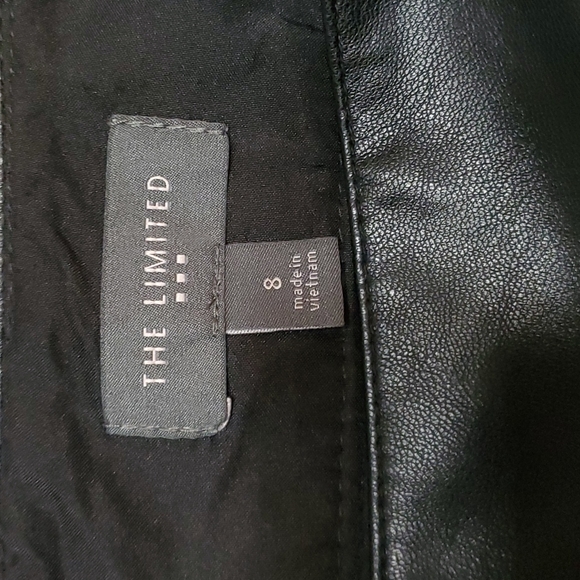 THE LIMITED faux leather skirt 8 black checkered - Picture 3 of 6